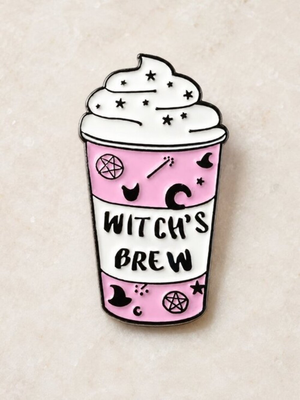 Witch’s Brew Pink Enamel Pin Pastel Goth Halloween Coffee Cup NWT